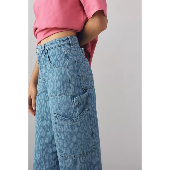 Damson Madder Drew Leopard Cargo Jeans US 6 / UK 10 - Picture 5 of 15